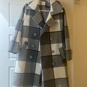 Gray and White checkered Coat